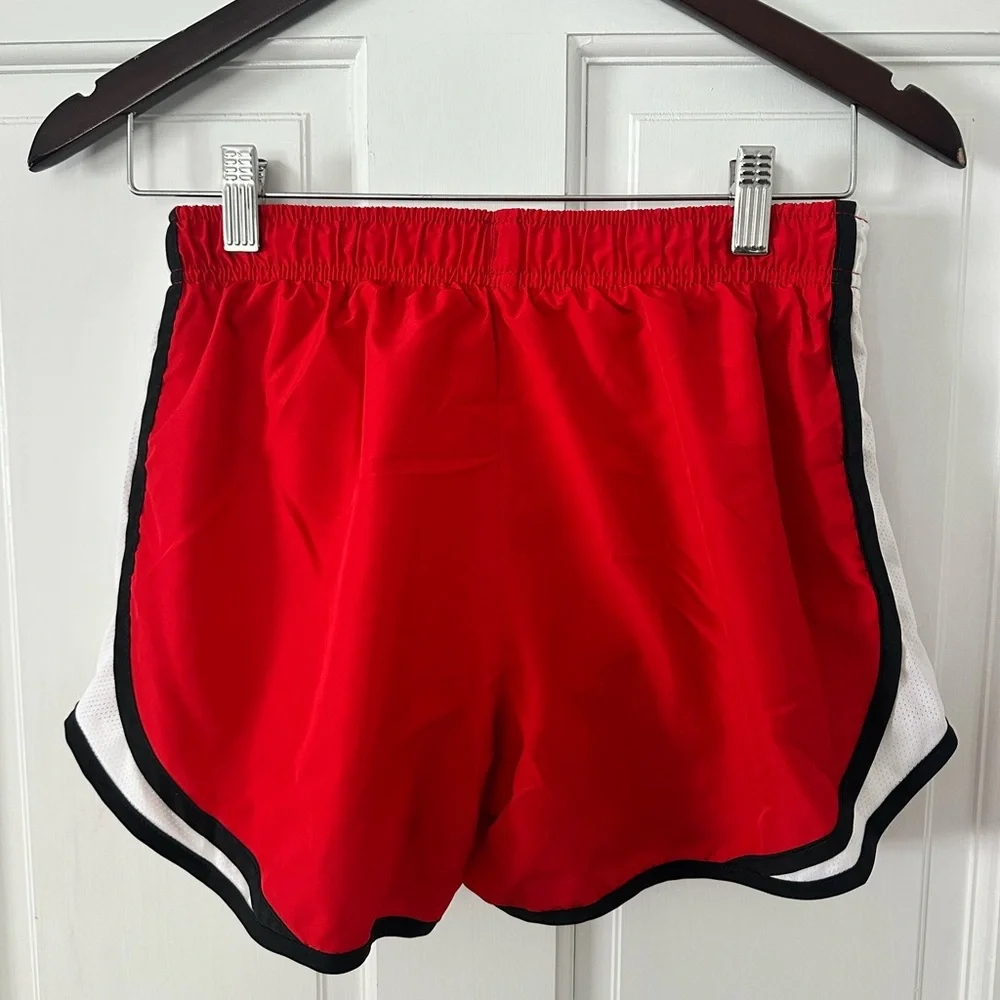 Nike Women's Red and Black Athletic Shorts - Picture 3 of 5